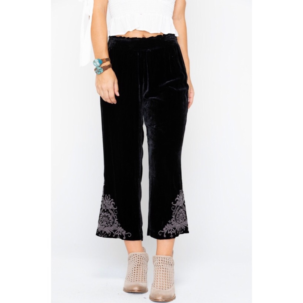 🐨🆕 Johnny Was ❉ Hirsch Velvet Embroidery Pants ❉ - Picture 1 of 8
